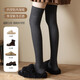 夢(mèng)娜長(cháng)筒襪女秋冬季加厚保暖中筒襪微壓顯瘦百搭過(guò)膝襪時(shí)尚大腿襪 毛圈過(guò)膝長(cháng)筒襪-深咖2 -成分不含綿羊毛