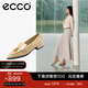 愛步（ECCO）豆豆鞋女 時尚潮流百搭尖頭百搭淺口樂福單鞋  型塑214283 HL 裸色21428301211（牛皮革） 39