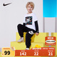 NIKE 耐克小童裝男童純棉長(zhǎng)袖T恤春秋兒童假兩件針織休閑上衣打底衫