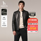 哈吉斯（HAZZYS）男裝 秋款時(shí)尚外套【羊皮革】機車(chē)真皮皮衣男ALVZU0CDF95 黑色BK 2XL (185/104A 52)
