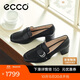 愛(ài)步（ECCO）秋冬通勤簡(jiǎn)約風(fēng)方頭粗跟高跟鞋 型塑290953 黑色35