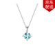 timebetter淺藍(lán)色銀項鏈女925銀清新森系小眾高級冰藍(lán)鎖骨鏈吊墜免費(fèi)刻字 淺藍(lán)色銀項鏈/主石單邊長約8mm 默認(rèn)1