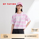 EP雅瑩女裝 寬松短款休閑運動(dòng)印花短袖t恤 夏季商場(chǎng)同款5329A 粉紅 L