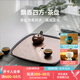 萬(wàn)仟堂（Edenus） 萬(wàn)仟堂 茶盤 托盤 陶瓷茶盤高檔 功夫茶具茶盤儲(chǔ)水茶盤 飄香四方 黑鐵釉(新款)