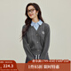 茵曼（INMAN）2025秋冬女裝新款學(xué)院風(fēng)polo領(lǐng)假兩件麻花毛衣英倫針織 花灰色 M