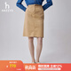 哈吉斯（HAZZYS）女裝 春秋款女士時(shí)尚H型及膝半身裙女ABQST0BAT03 米色BI 155/68A 36