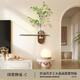 宜巢水培綠植餐廳裝飾畫(huà)奶油風(fēng)肌理感客廳電視背景墻掛畫(huà)藝術(shù)創(chuàng  )意壁畫(huà)綠意靜謐---C整體尺寸：寬58x高38