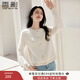 香影小香風(fēng)白色針織開(kāi)衫女2025秋季新款上衣氣質(zhì)圓領(lǐng)法式毛衣外套 鷺白 M 160/84A/95-110斤