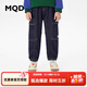 MQD童裝男童加絨保暖牛仔褲23冬裝中大兒童褲子休閑長(cháng)褲潮 深牛仔藍 130