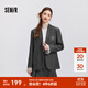 森馬（Semir）外套女中長(cháng)款刺繡學(xué)院風(fēng)2025春新款寬松氣質(zhì)灰色休閑西裝甜酷風(fēng) 灰色調00322 M 160/84A