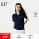 Gap女裝2025春季新款刺繡logo短袖polo領常規(guī)針織衫學院風729137 海軍藍 M (165/84A) 亞洲尺碼