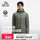伯希和（Pelliot）戶(hù)外輕薄排骨羽絨服男800蓬鵝絨防風(fēng)外套女沖鋒內膽115408005綠M