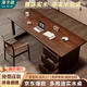 洛卡迪高檔南美黑胡桃木客廳大長(cháng)書(shū)桌家用辦公工作臺學(xué)習閱讀桌書(shū)房書(shū)桌 單桌220＋長(cháng)凳200＋廣島椅2把