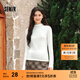 森馬（Semir）長(cháng)袖t恤女短款半高領(lǐng)薄絨輕暖打底衫2024冬新款純色修身抓絨內搭 奶白10534 M
