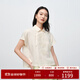 EP雅瑩女裝 牡丹立體刺繡桑蠶絲棉國風(fēng)挺廓短袖襯衫 2025新款2133A 米色 L