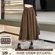 她池高腰半身裙2025秋裝新款女美拉德復古A字設計感中長(cháng)裙