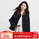 熙世界（sllsky）巴恩風(fēng)翻領(lǐng)高級(jí)牛仔外套2025秋裝新款復(fù)古寬松時(shí)尚夾克女裝上衣 藍(lán)色 外套 XL