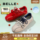 百麗（Belle）周雨彤同款跳跳糖25秋新網(wǎng)面透氣德訓鞋休閑鞋B2432CM5預售 淺灰【張儷同款跳跳糖】 38 (240mm)
