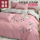 LAVIE HOME羅萊出品床上用品純棉四件套全棉100被套磨毛床單被罩床上4件套 安娜花園 紅粉-送高端手提袋 床單款 1.8m四件套-送高端手提袋