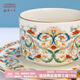 中國國家博物館纏枝紋咖啡杯喝水茶杯碟子勺子套裝創(chuàng)意文創(chuàng)水杯陶瓷生日禮物 粉彩