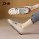 ZHR樂(lè )福鞋女真牛皮經(jīng)典百搭女鞋果凍軟底舒適單鞋女 BT36 米色 36 