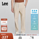 Lee涼涼褲舒適直筒Logo織標輕薄男休閑褲顯瘦潮流 卡其色 32