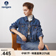 Navigare意大利小帆船女士短外套秋冬復古牛仔服純棉親膚休閑簡(jiǎn)約夾克外套 方鈉石藍 XL