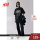 H&M【Metallica】男裝女裝樂(lè )隊T恤秋印花寬松美式重磅短袖1159823 黑色/Metallica M 175/100