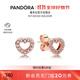 潘多拉（PANDORA）贏(yíng)得芳心耳釘玫瑰金色愛(ài)心氣質(zhì)生日禮物送女友