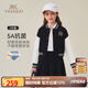 英氏（YEEHOO）女童套裝兒童棒球服裙子兩件裝中大童裝休閑學(xué)院風(fēng)秋裝 黑色 140