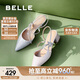 百麗時(shí)尚包頭涼鞋女2025新款夏商場(chǎng)優(yōu)雅淺口鞋D6C1DBH5 粉色 35