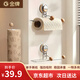 金牌廚柜吸盤(pán)廚房紙巾架免打孔廚柜用紙掛架抽紙卷紙架懶人抹布架保鮮膜架 原木色-廚房吸盤(pán)紙巾架