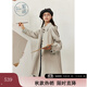 紫涵（ZIHAN）紫涵中長款翻領風衣2025秋季新款文藝顯瘦單排扣外套 風鈴灰 M