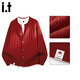 :CHOCOOLATEit開(kāi)衫針織衫男秋冬季新款美式麻花復古毛衣上衣外套 中國紅 XL