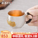 銀器時(shí)代帶把手純手工雅菊花銀杯子主人杯足銀999足銀小茶杯功夫茶具茶杯 約64克+證書(shū) 75ml