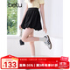 百圖betu女裝2025夏季新款半身裙百搭云朵裙氣質(zhì)A字短裙裙子女2505T80 黑色 L