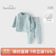 歡喜小熊嬰兒衣服寶寶冬季內(nèi)衣套裝兒童睡衣秋冬三層保暖純棉護肚高腰套