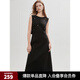 ELLE黑色釘鉆高級(jí)感連衣裙女2025夏季新款無(wú)袖圓領(lǐng)氣質(zhì)優(yōu)雅背心裙 黑色 M