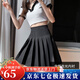 蘿美醬百褶裙女夏季短裙jk制服小裙子學(xué)院風(fēng)高腰春秋a字半身裙小個子 黑色加長款（抗皺西裝面料） L 【建議105-115斤】