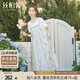 絲柏舍圓領(lǐng)連衣裙2025夏裝新款女通勤文藝套頭中長款修身A字裙