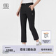 KOLON SPORT/可隆戶外軟殼褲 女子防潑水透濕修身版型微喇軟殼長(zhǎng)褲 LKLP5AN004-BK 黑色 S 160/70A