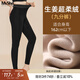 MsShe大碼女裝2025秋冬【加厚加絨生姜打底褲】胖mm高彈保暖褲子 九分褲-生姜超柔絨-黑色（現貨） 5XL