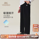 英氏（YEEHOO）男童褲子兒童長(cháng)褲中大童裝運動(dòng)褲秋季吸濕排汗休閑衛褲 黑色 160