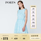 PORTS寶姿商場(chǎng)同款 新品女裝甜美木耳邊裝飾無(wú)袖連衣裙SN8D027HPP022 煙波色 M (6)