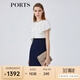 PORTS寶姿女裝春夏新品時尚Two-in-one疊片裝飾連衣裙LM8D198KWB008 丈青 M (6)