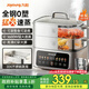 九陽(yáng)（Joyoung）電蒸鍋燉蒸煮一體3層18.5L大容量304不銹鋼蒸屜電煮鍋電火鍋多功能3-6人家用可預約大功率電熱鍋 18.5L 【全鋼蒸籠+36S出蒸汽】