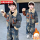 鄰家米其（LINJIAMIQI）男童牛仔套裝冬裝加絨加厚新款帥氣寶寶兒童裝男孩冬季小孩衣服 XT8036-圖片色 110 碼/身高110cm左右（3-4歲）