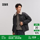 森馬夾克男冬季復(fù)古拼接仿羊羔毛翻領(lǐng)外套寬松繡花棉服潮 深灰20902 185/100A/XXL