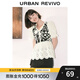 UR春季新款女森系少女花朵鏤空蕾絲V領(lǐng)拼接針織衫UWL940027 黑色 S