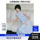 UR2025夏季新款女裝波嬉風垂感長款無袖連衣裙UWG750056 淺藍 (面料微透) M